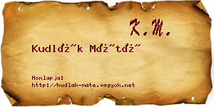 Kudlák Máté névjegykártya